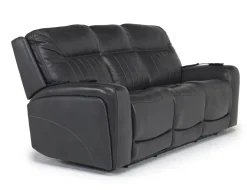 Banks 3 Power Sofa In Chesapeake Charcoal Leather