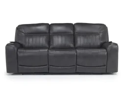 Banks 3 Power Sofa In Chesapeake Charcoal Leather