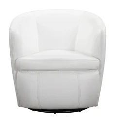 Barolo Leather Swivel Club Chair In Caramel