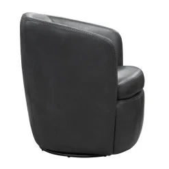 Barolo Leather Swivel Club Chair In Caramel