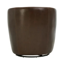 Barolo Leather Swivel Club Chair In Caramel