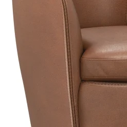 Barolo Leather Swivel Club Chair In Caramel