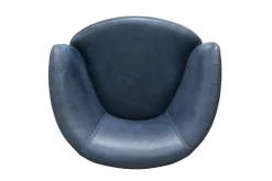 Barolo Leather Swivel Club Chair In Caramel