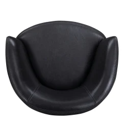 Barolo Leather Swivel Club Chair In Caramel