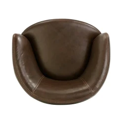 Barolo Leather Swivel Club Chair In Caramel