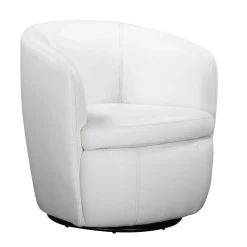 Barolo Leather Swivel Club Chair In Caramel