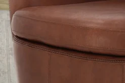 Barolo Leather Swivel Club Chair In Caramel