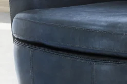 Barolo Leather Swivel Club Chair In Caramel