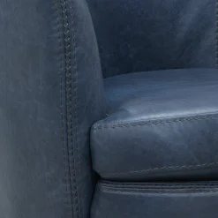 Barolo Leather Swivel Club Chair In Caramel