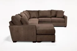 Barrett Tux Sofa Chaise Sectional In Fisk Smoke, Right Facing