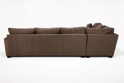 Barrett Tux Sofa Chaise Sectional In Fisk Smoke, Right Facing