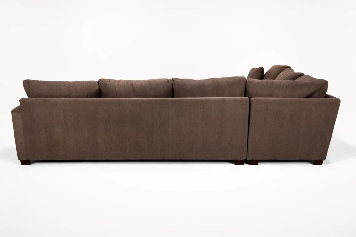 Barrett Tux Sofa Chaise Sectional In Fisk Smoke, Right Facing