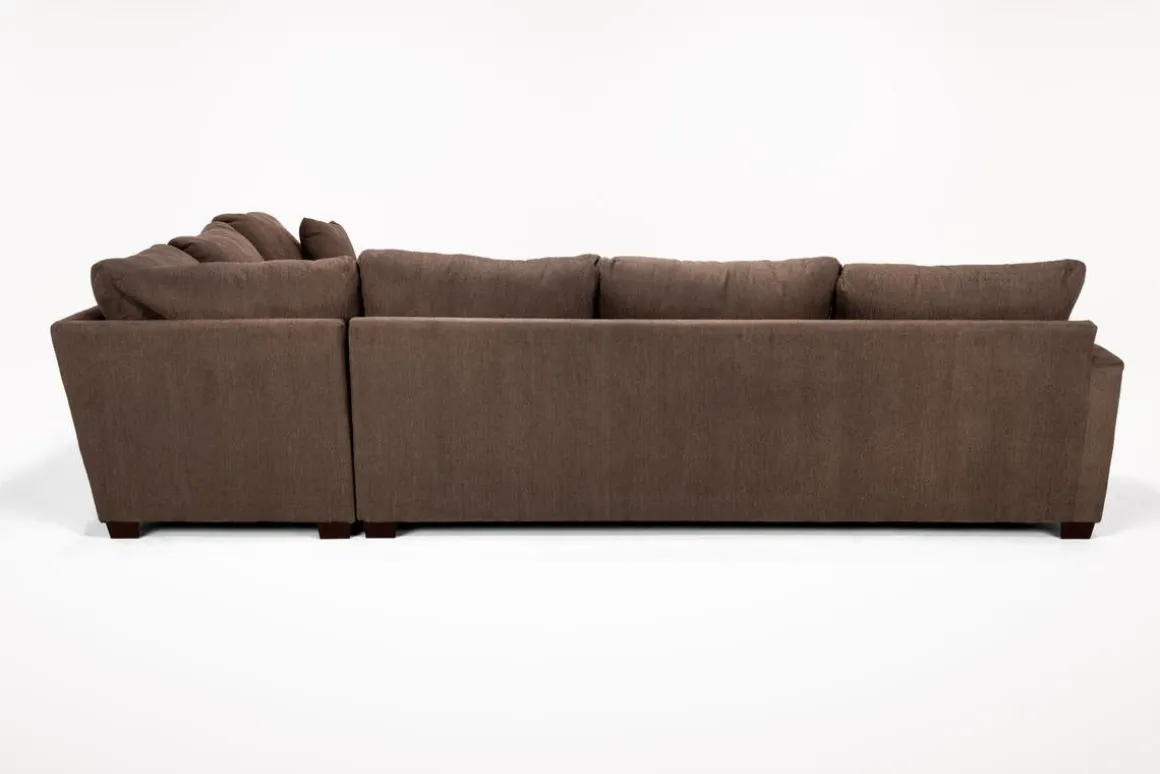 Barrett Tux Sofa Chaise Sectional In Fisk Smoke, Right Facing