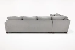 Barrett Tux Sofa Chaise Sectional In Fisk Smoke, Right Facing