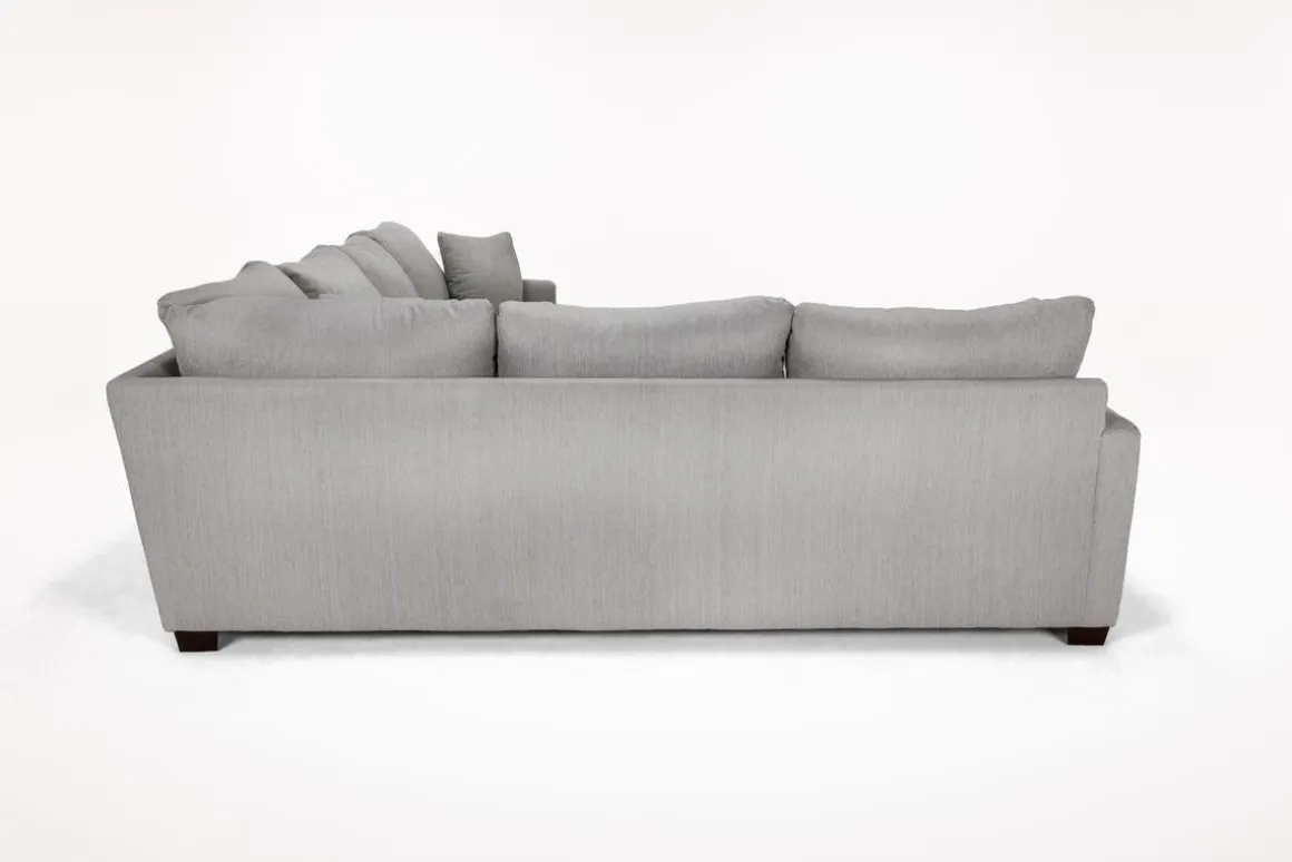 Barrett Tux Sofa Chaise Sectional In Fisk Smoke, Right Facing