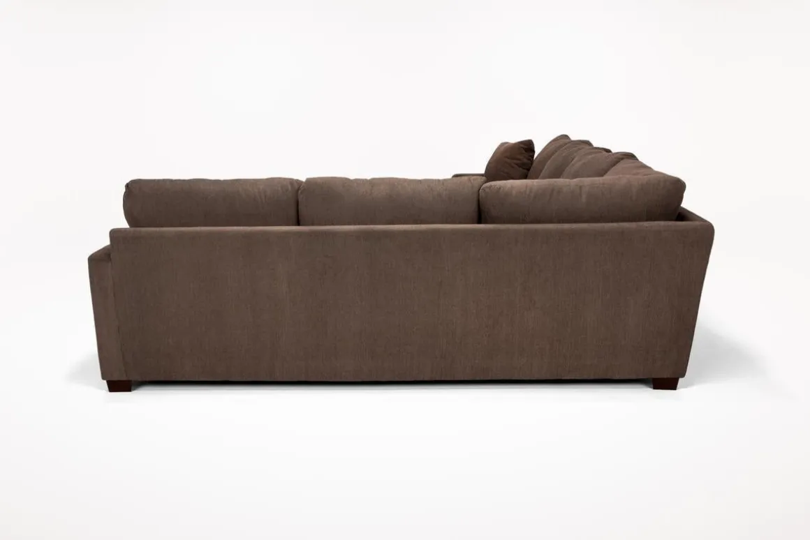 Barrett Tux Sofa Chaise Sectional In Fisk Smoke, Right Facing