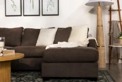 Barrett Tux Sofa Chaise Sectional In Fisk Smoke, Right Facing