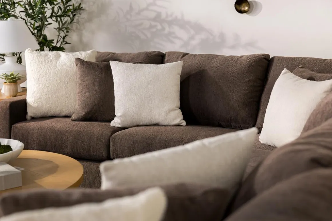 Barrett Tux Sofa Chaise Sectional In Fisk Smoke, Right Facing