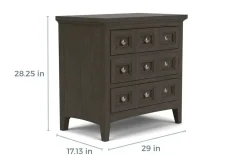 Bay Creek 3 Drawer Nightstand In Light Gray
