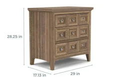 Bay Creek 3 Drawer Nightstand In Light Gray