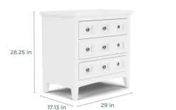 Bay Creek 3 Drawer Nightstand In Light Gray