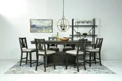 Bay Creek Counter Height Extendable Dining Table In Light Gray