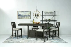 Bay Creek Counter Height Extendable Dining Table In Light Gray