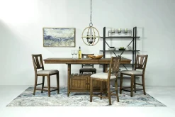 Bay Creek Counter Height Extendable Dining Table & 4 Stools In Graphite