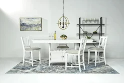 Bay Creek Counter Height Extendable Dining Table & 4 Stools In Graphite