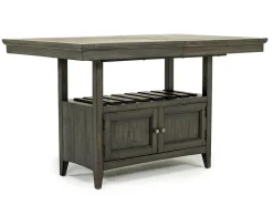 Bay Creek Counter Height Extendable Dining Table & 4 Stools In Graphite