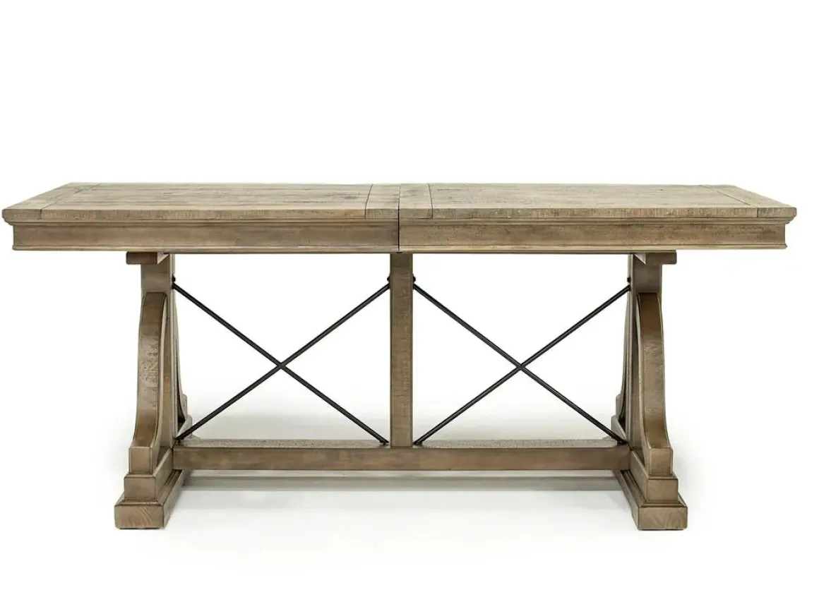 Bay Creek Extendable Dining Table & 4 Upholstered V-Back Chairs In Toasted Nutmeg