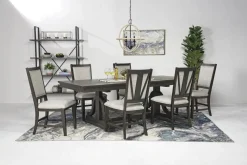 Bay Creek Extendable Dining Table & 6 V-Back Chairs In Toasted Nutmeg