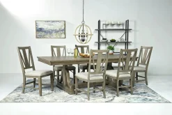 Bay Creek Extendable Dining Table & 6 V-Back Chairs In Toasted Nutmeg