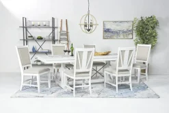 Bay Creek Extendable Dining Table & 6 V-Back Chairs In Toasted Nutmeg