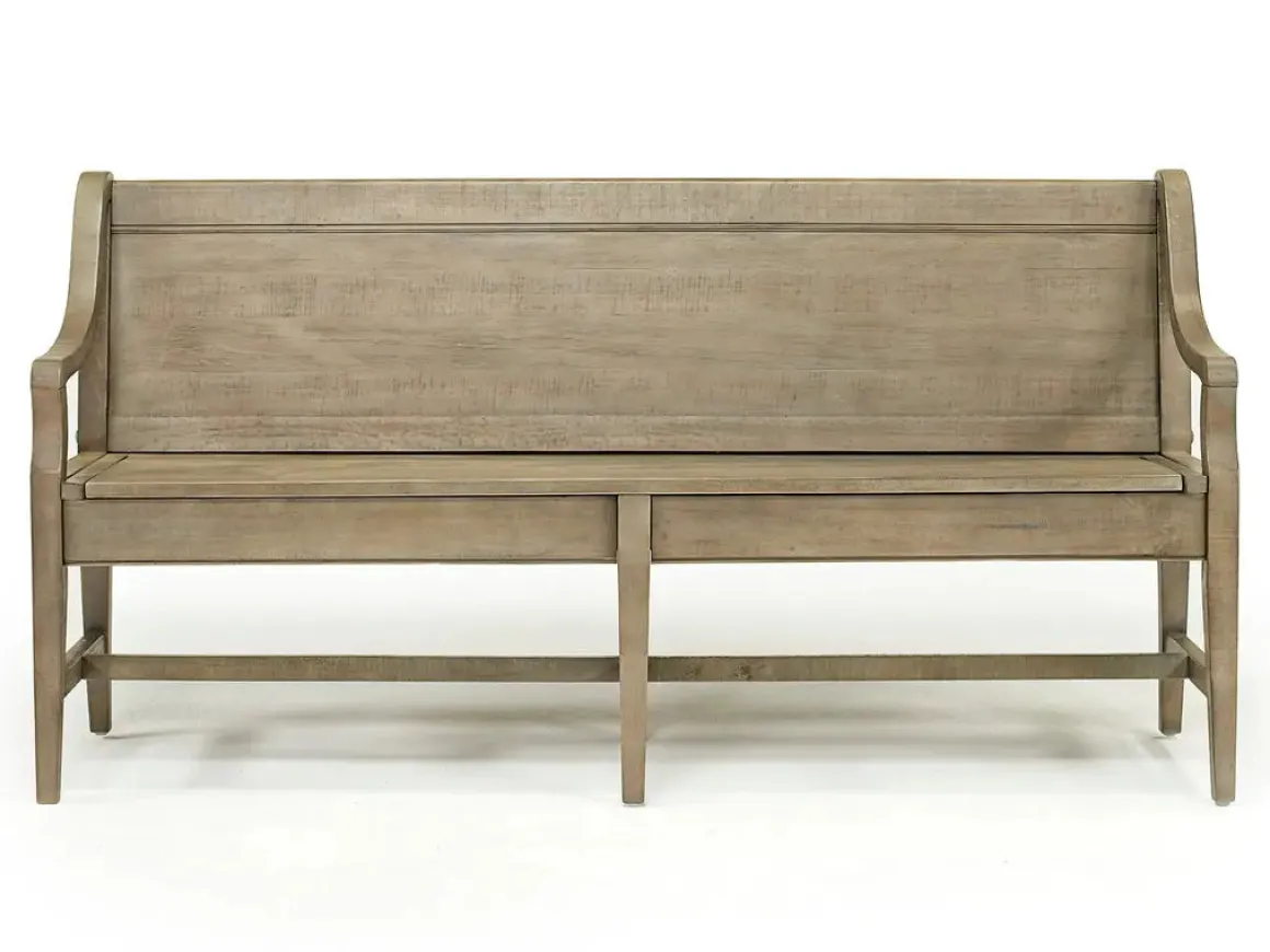 Bay Creek Extendable Dining Table, 4 V-Back Chairs & High Back Bench In Graphite