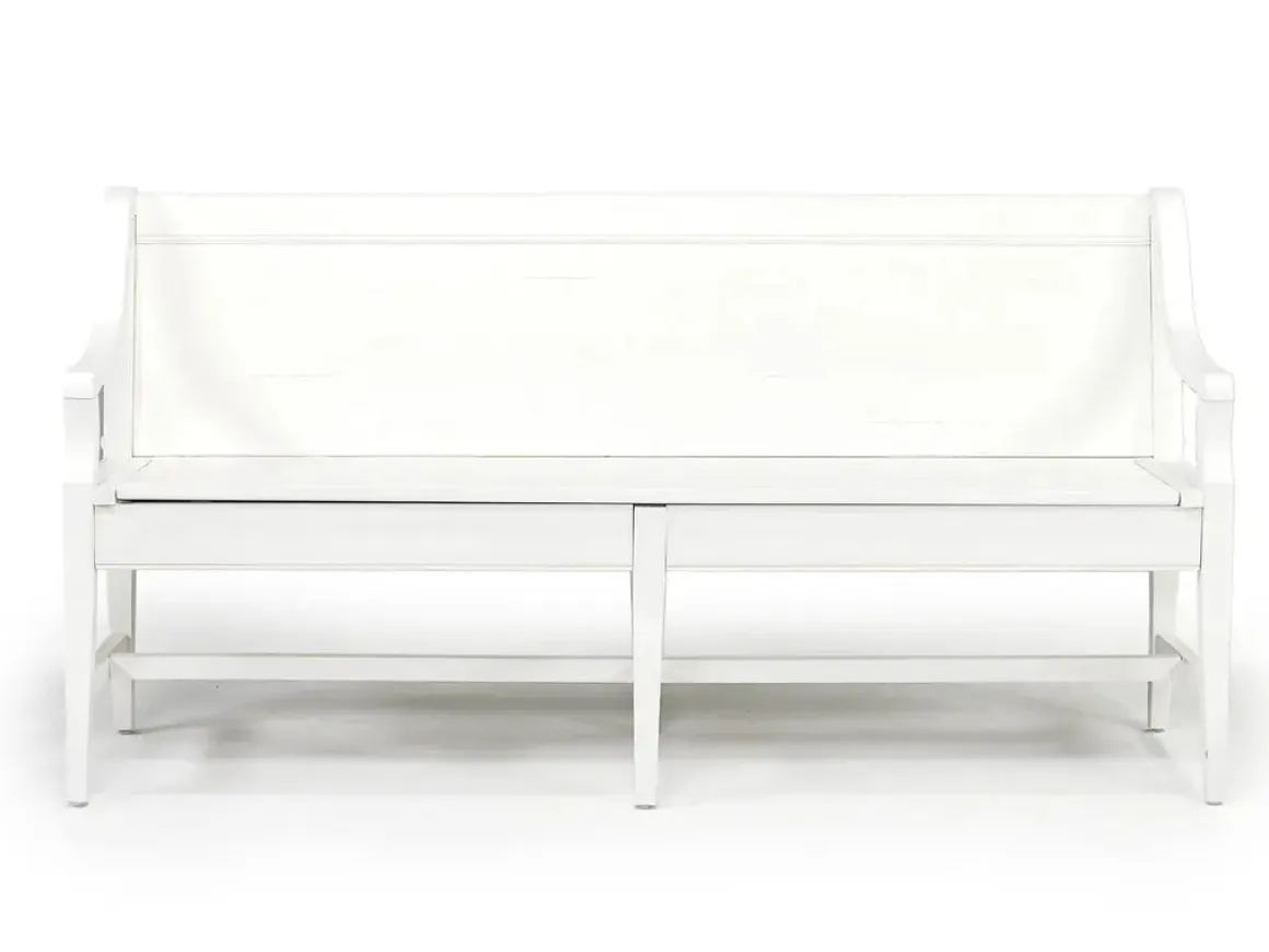 Bay Creek Extendable Dining Table, 4 V-Back Chairs & High Back Bench In Graphite