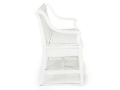 Bay Creek Extendable Dining Table, 4 V-Back Chairs & High Back Bench In Graphite