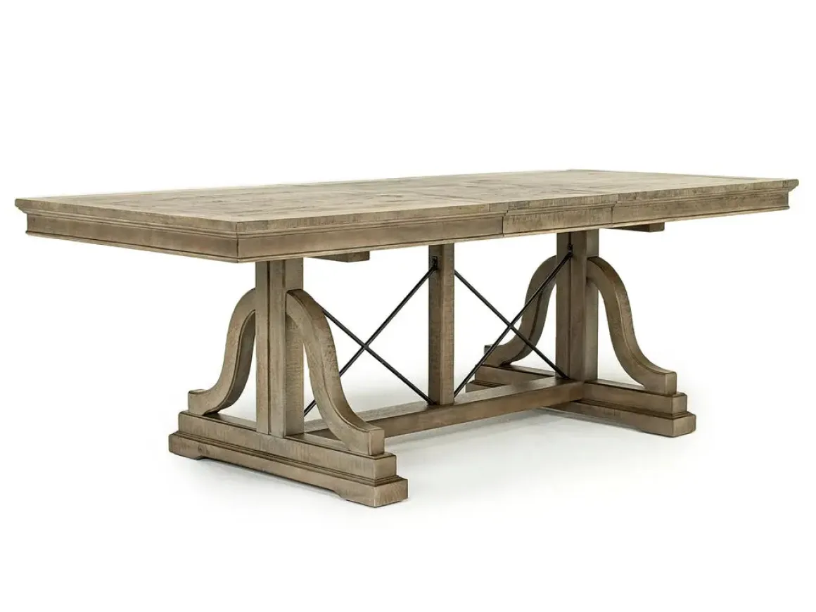 Bay Creek Extendable Dining Table, 4 V-Back Chairs & High Back Bench In Graphite