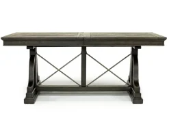 Bay Creek Extendable Dining Table, 4 V-Back Chairs & High Back Bench In Graphite