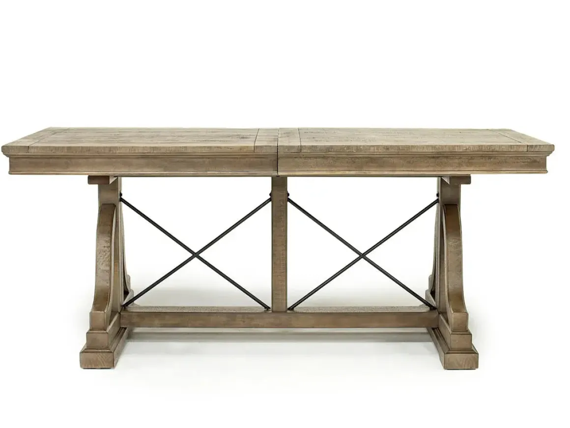 Bay Creek Extendable Dining Table, 4 V-Back Chairs & High Back Bench In Graphite