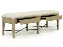 Bay Creek Extendable Dining Table, 4 V-Back Chairs & High Back Bench In Graphite