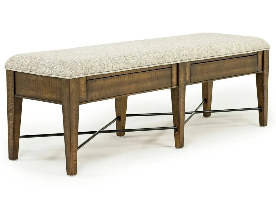 Bay Creek Extendable Dining Table, 4 V-Back Chairs & High Back Bench In Graphite