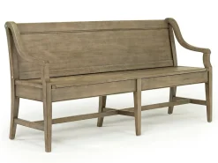 Bay Creek Extendable Dining Table, 4 V-Back Chairs & High Back Bench In Graphite