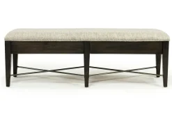 Bay Creek Extendable Dining Table, 4 V-Back Chairs & High Back Bench In Graphite