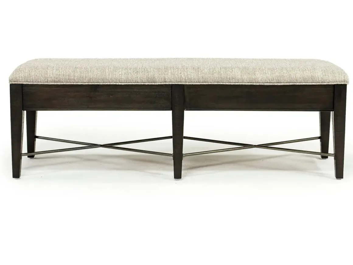 Bay Creek Extendable Dining Table, 4 V-Back Chairs & High Back Bench In Graphite