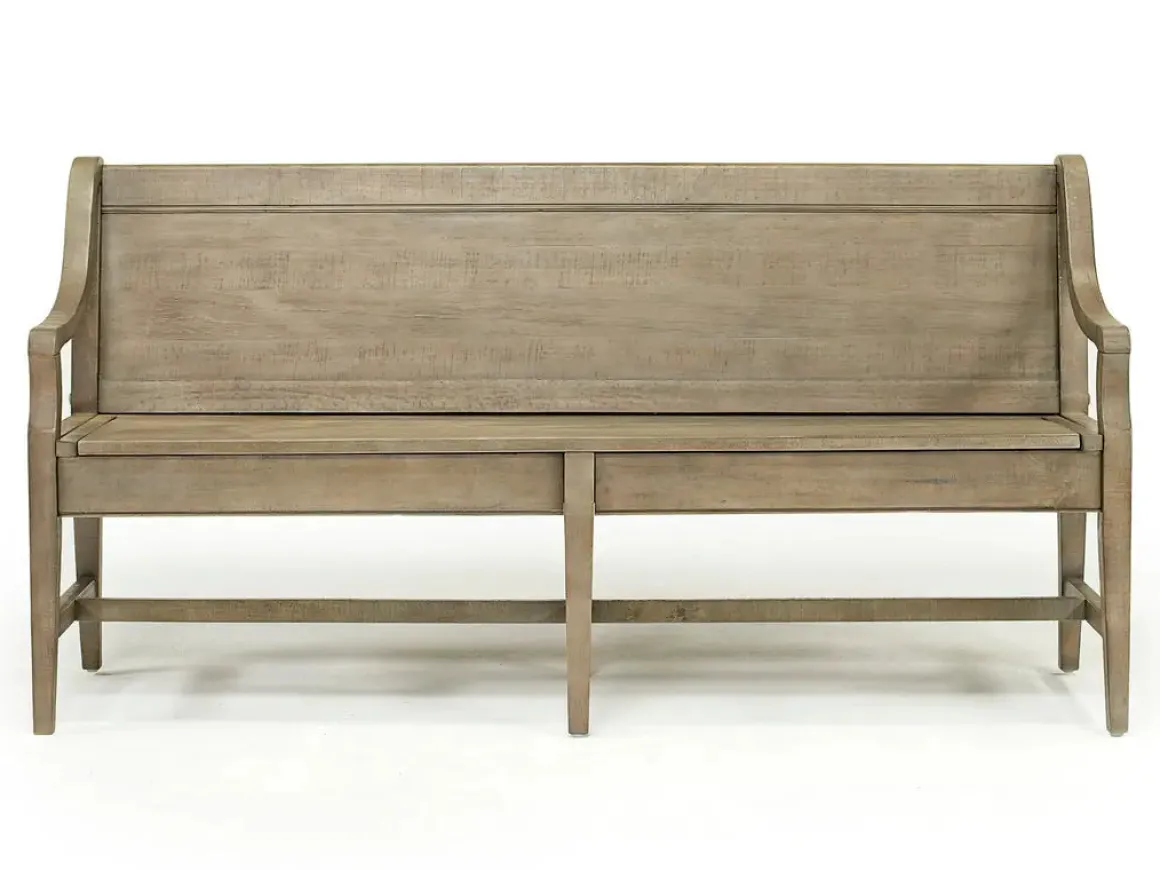 Bay Creek Extendable Dining Table, 4 V-Back Chairs & High Back Bench In Graphite