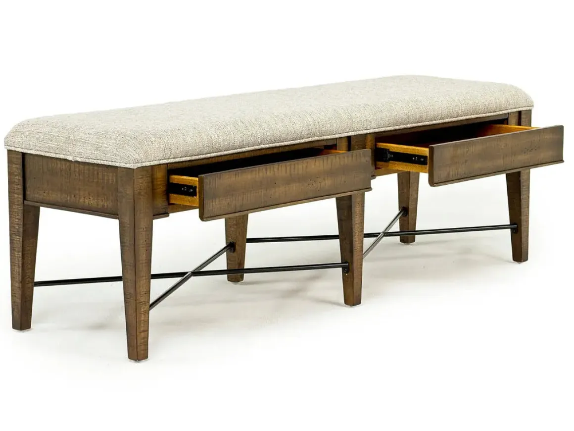 Bay Creek Extendable Dining Table, 4 V-Back Chairs & High Back Bench In Graphite