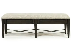 Bay Creek Extendable Dining Table, 4 V-Back Chairs & High Back Bench In Graphite