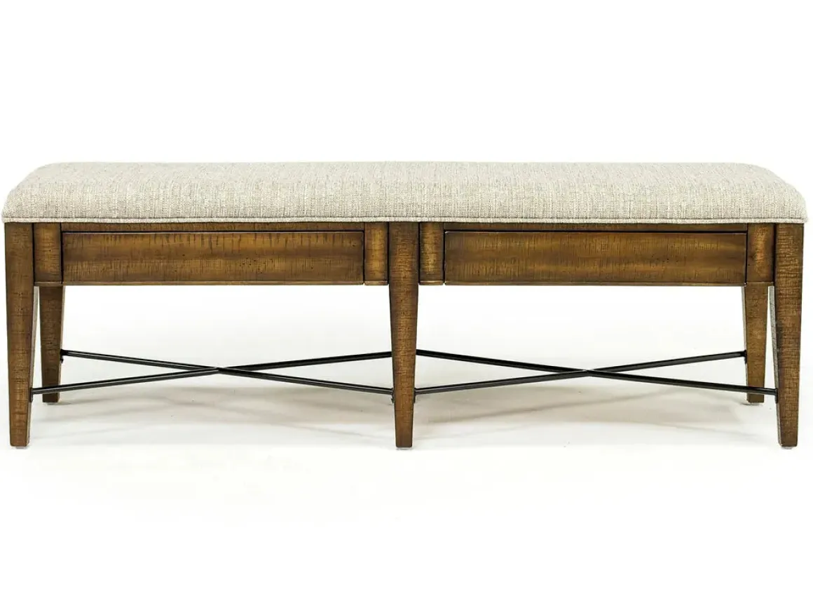 Bay Creek Extendable Dining Table, 4 V-Back Chairs & High Back Bench In Graphite