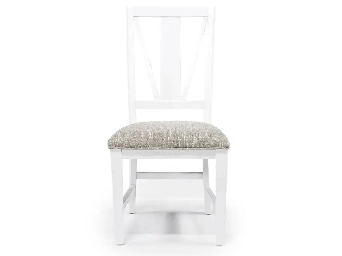 Bay Creek Side Chair In Light Gray, V-Back